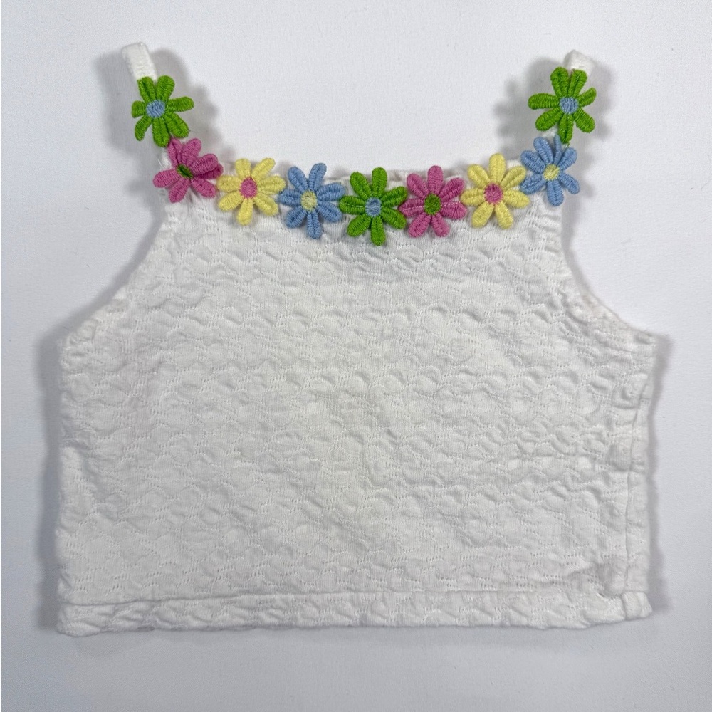 LITTLE LINDSEY Baby Girls' Vintage 90s Boutique Boho Floral Textured Tank 24M